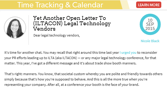 Yet Another Open Letter To (ILTACON) Legal Technology Vendors