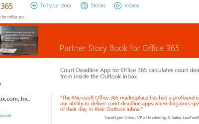 Court Deadline App for Office 365 calculates court deadlines from inside the Outlook Inbox