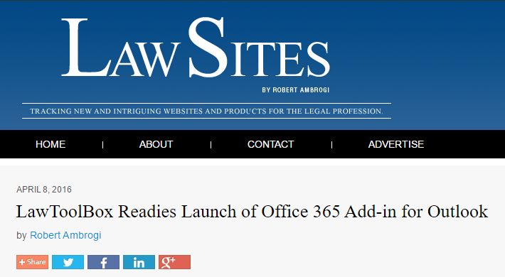 LawToolBox Readies Launch of Office 365 Add-in for Outlook