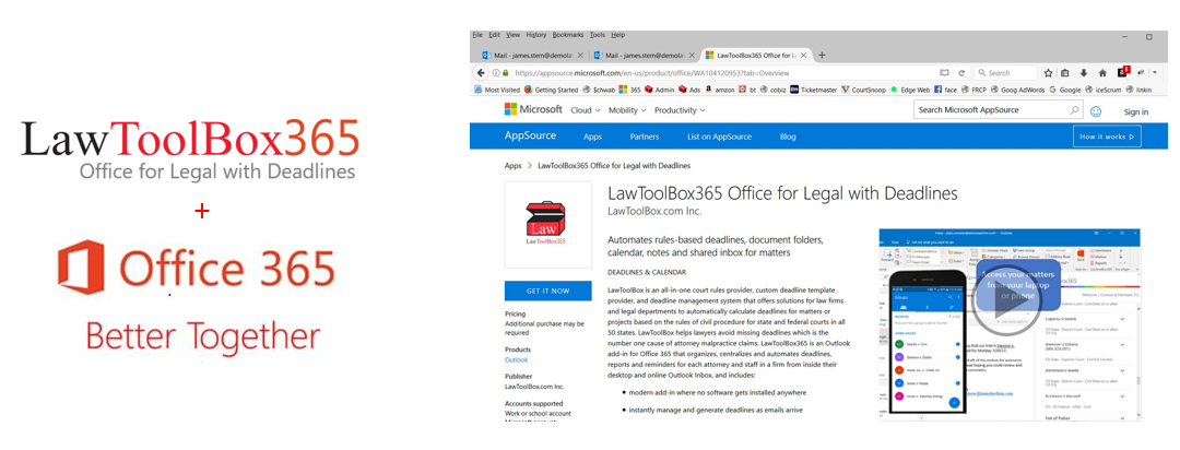 Now its easy for Corporate Legal departments to get LawToolBox365 in Microsoft